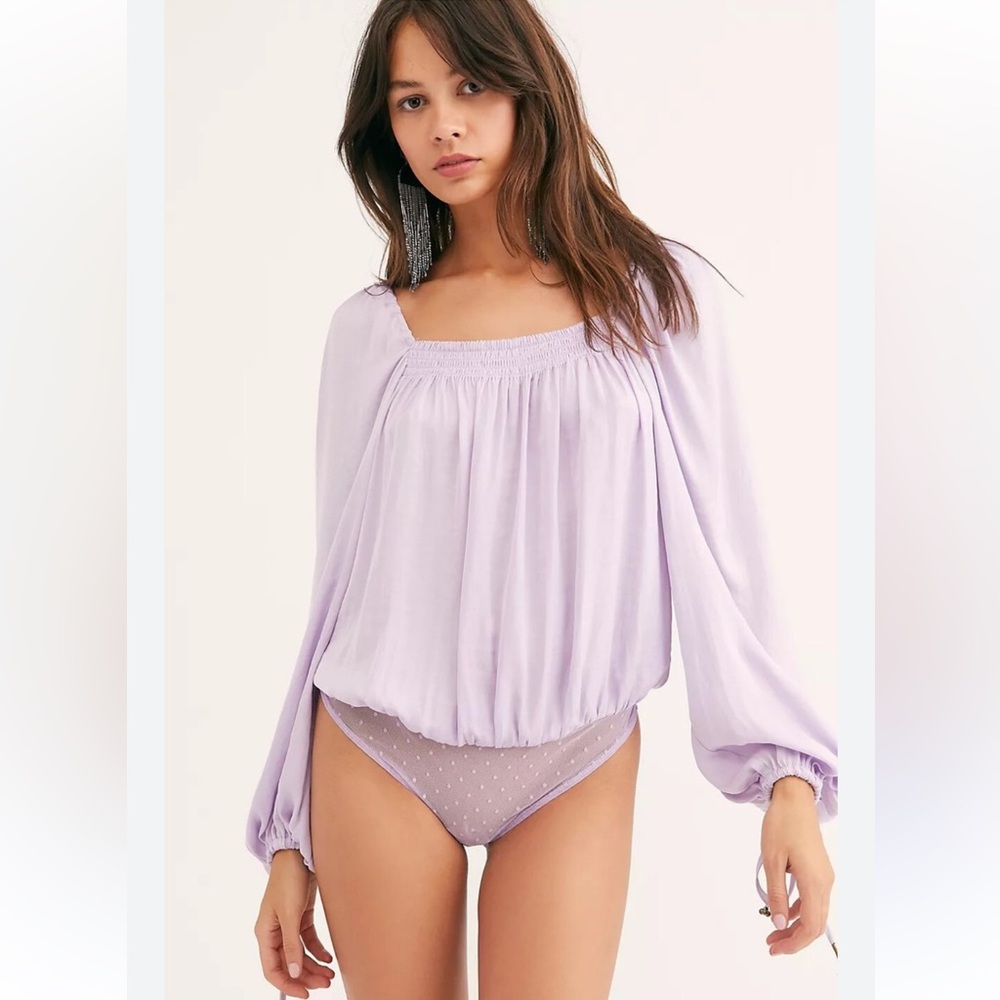 Free People Another Round Lilac Bodysuit